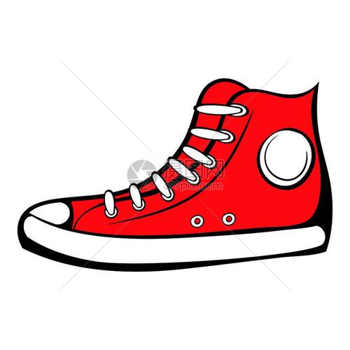 漫画风格中的红运动鞋图标孤立矢量插图红运动鞋图标插画图片下载